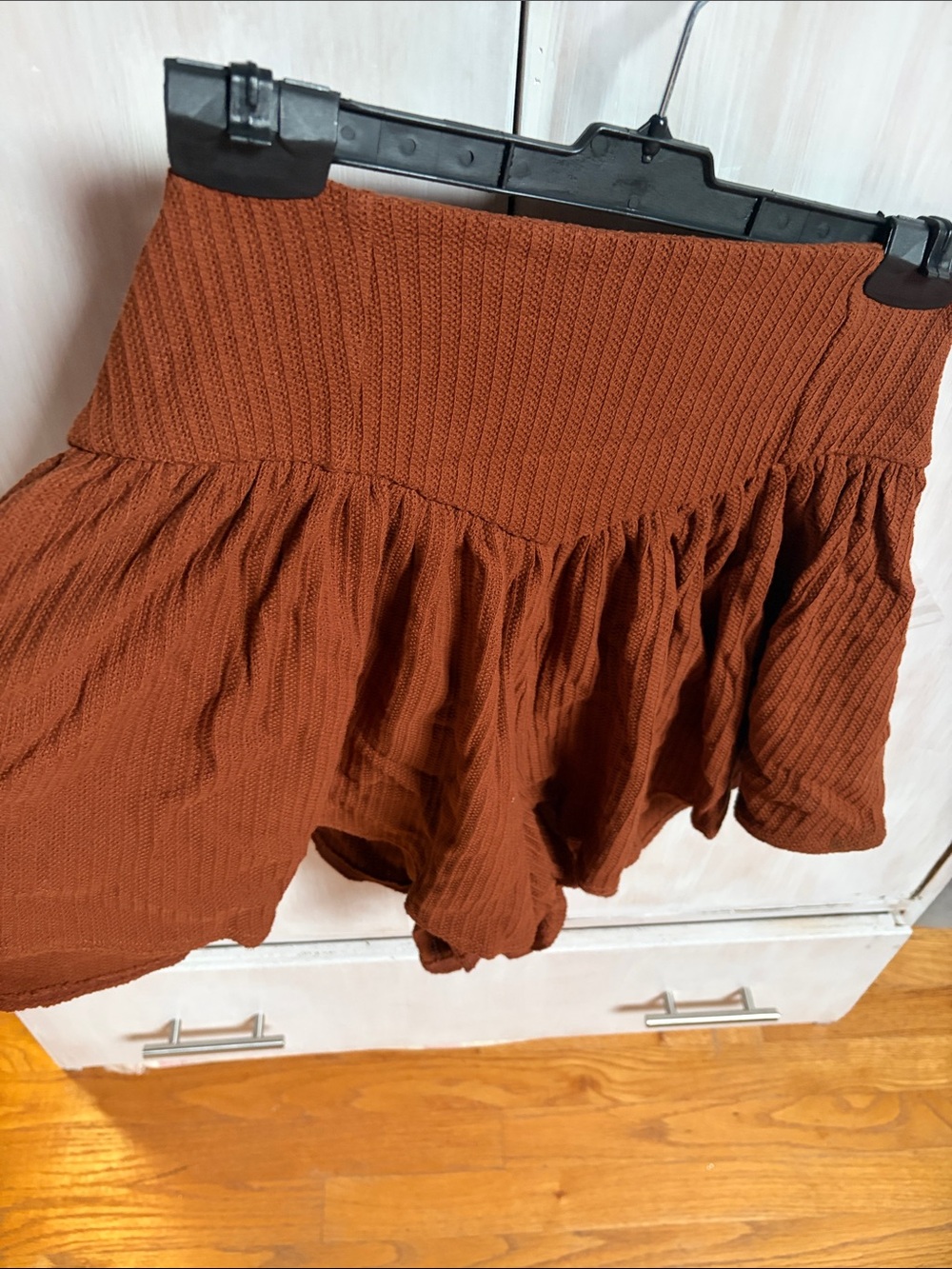 Free People Women's Rust Brown Tiered Mini Skort - Picture 8 of 8